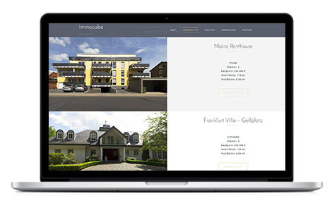 Immobilien Webseite, Laptop